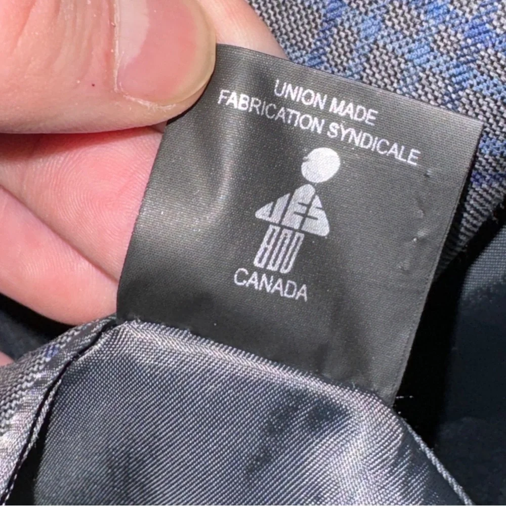 Peter Millar Crown Crafted Wool Blazer Windowpane Plaid Made in Canada - Picture 9 of 12